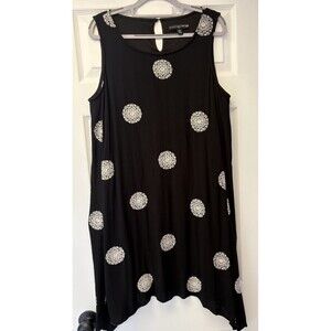 Madison Leigh Black & White Sleeveless Lined Asymmetrical Dress Size 14